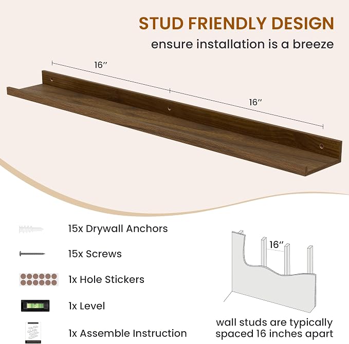 Axeman Picture Ledge Shelf, Floating Shelves - Image 5