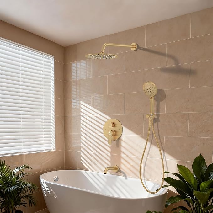 3 Functions Shower System，Modern Three-Setting 10-Inch Round Rain Shower Head - Image 2