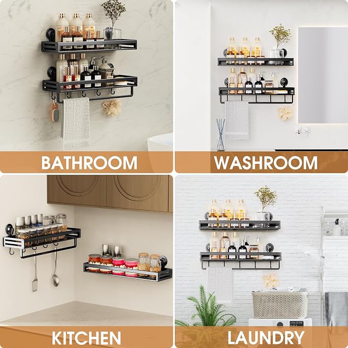 Shower Caddy Suction Cup, 15.8 inch Suction Shower Shelf - Image 5