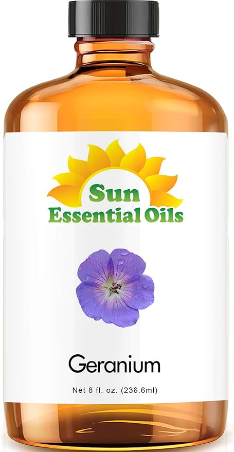 Sun Essential Oils Geranium Essential Oil – Pure Aromatherapy Oil by SunEssentialOils