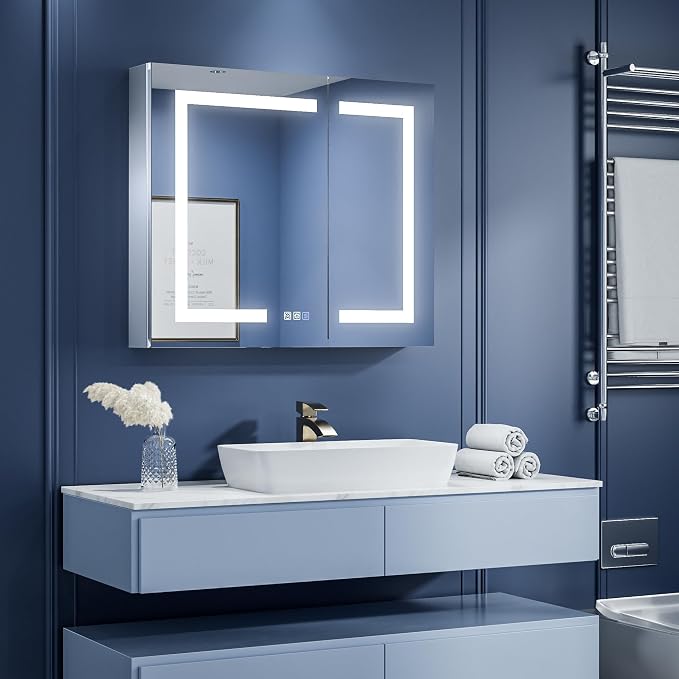 ExBrite LED Lighted Bathroom Medicine Cabinet - Image 9