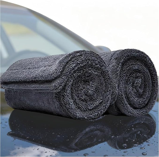 2-Pack 1200GSM Microfiber Car Drying Towels, Extra Large Twisted-Loop Absorbent by LBLVBNEWDFilter