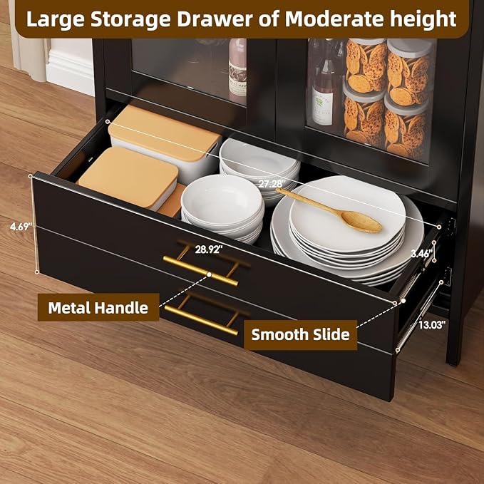 73''H Metal Arch Kitchen Pantry Cabinets, Arched Display Cabinet - Image 7