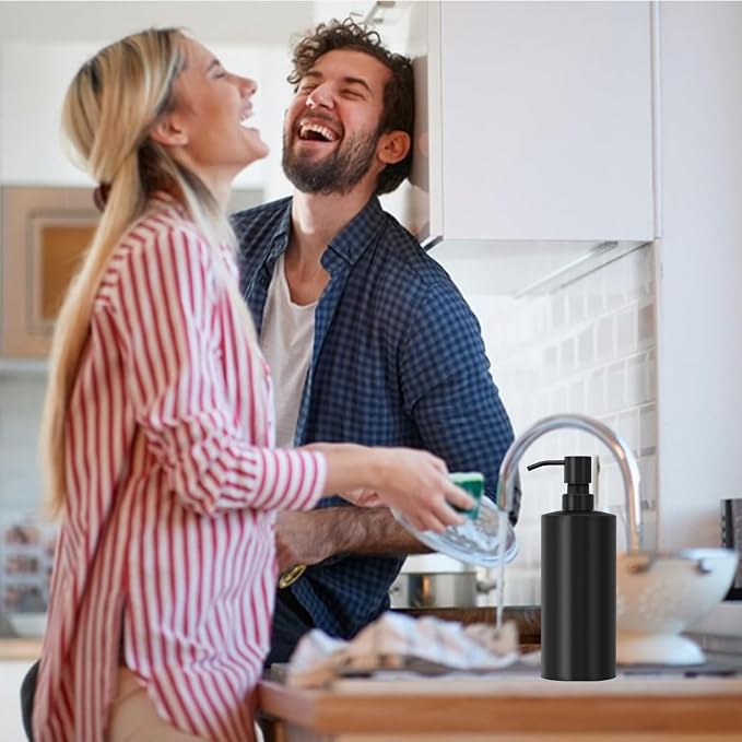 ARKTEK Large Stainless Steel Countertop Soap Dispenser Matte Black- Rust and - Image 8