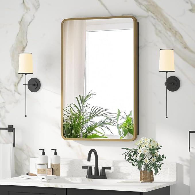 Bathroom Medicine Cabinet with Mirror 16 x 24 Inch, Brush Gold Medicine Cabinet - Image 9