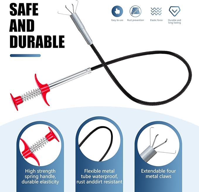 63'' Flexible Grabber Claw, Drain Snake - Image 2
