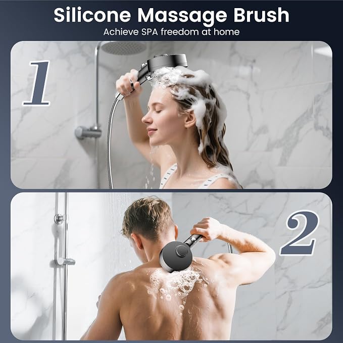 Filtered Shower Head with Handheld, High Pressure 4 Spray Mode Showerhead with - Image 7