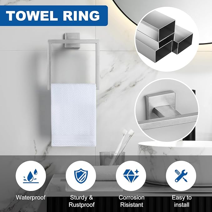 Cilee 10-Pieces Bathroom Hardware Set - Image 4
