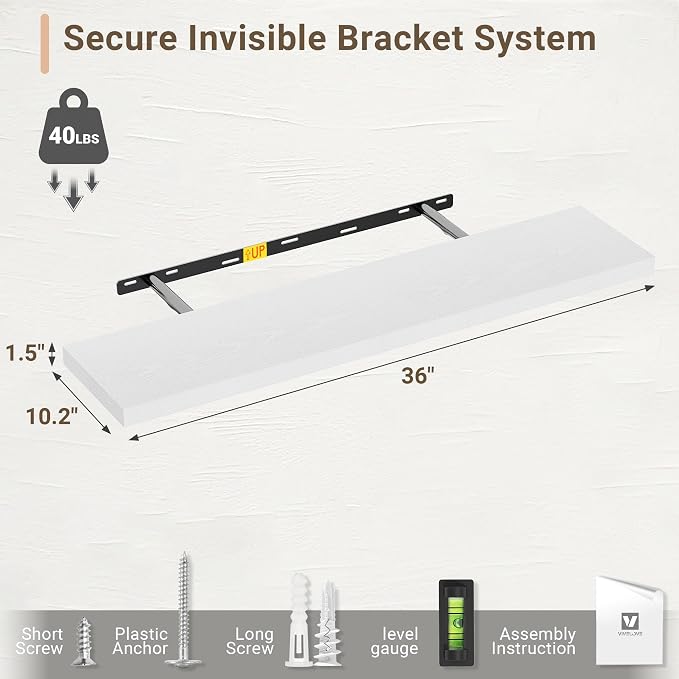 Vivelove 10 in Deep Floating Shelves - Image 3