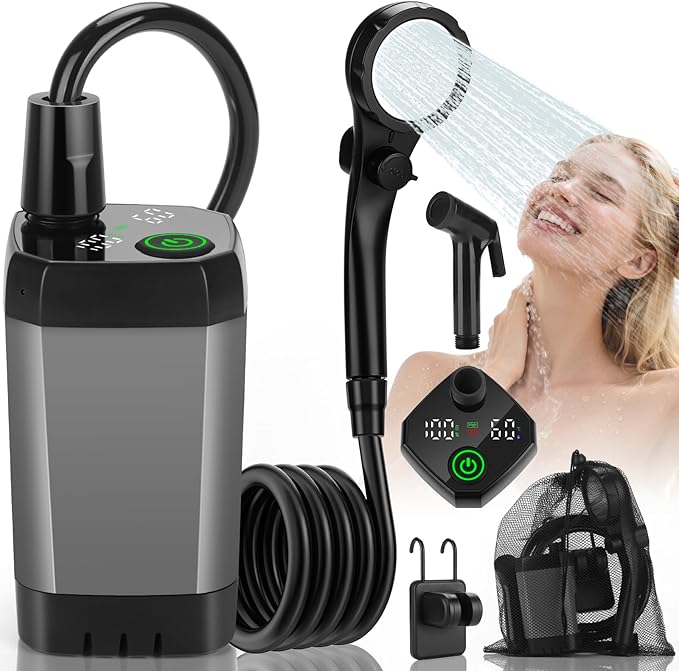 Portable Shower for Camping, Rechargeable Camping Shower Pump by Unknown