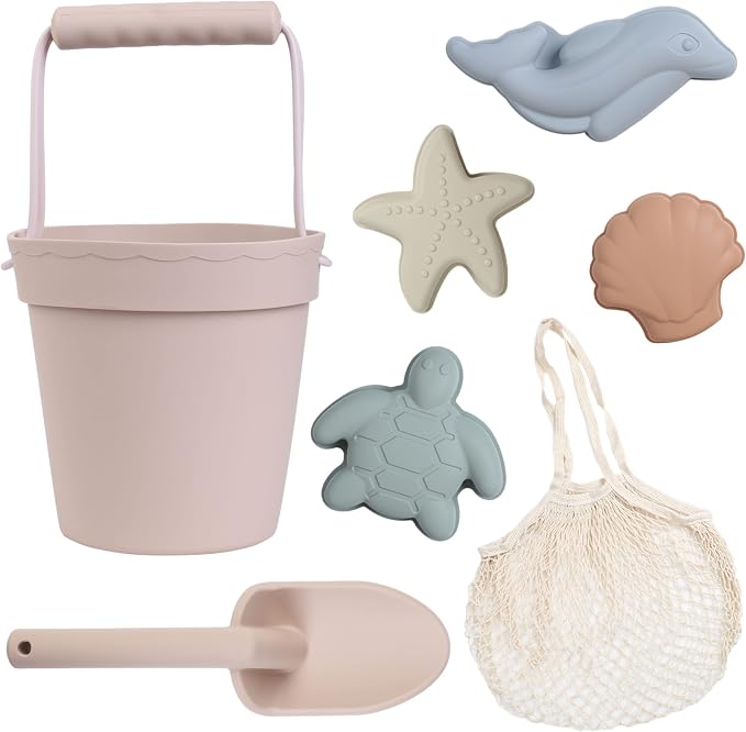 BLUE GINKGO Modern Baby Toys | Travel Friendly Beach Set | Silicone Bucket by BLUEGINKGO