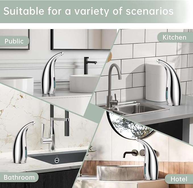 Automatic Liquid Soap Dispenser, 2 Pack 300ML Touchless 4 Gear Adjustable - Image 5