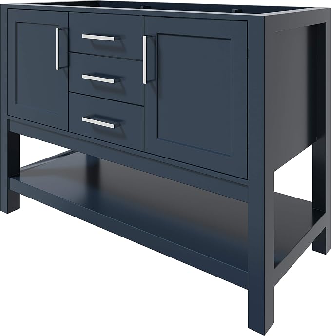 ARIEL 48" Midnight Blue Bathroom Vanity Base Cabinet, 2 Soft Closing Doors and - Image 5