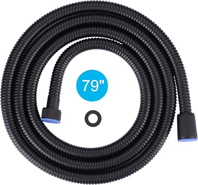 ALEASHA 79 Inches Shower Hose Matte Black Finished, SUS 304 Stainless Steel by ALEASHA