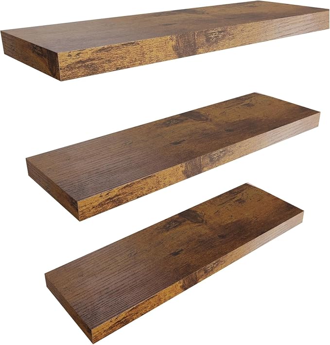 Floating Shelves for Wall Set of 3, 24in Hanging Shelf for Books, Room Decor - Image 7