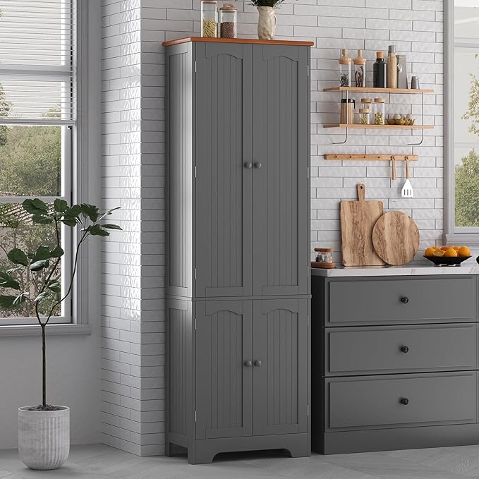 4 Door Pantry - 72.2'' Kitchen Cabinet - Image 2