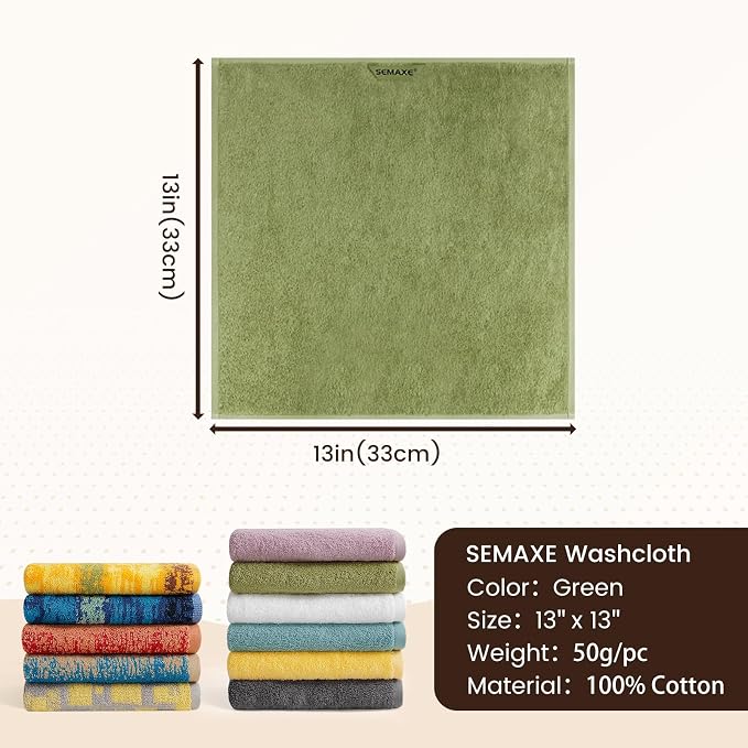 SEMAXE 100% Cotton Washcloths for Bathroom - Image 2