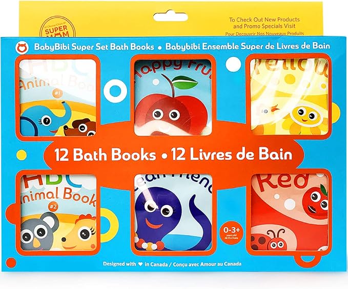 Super Bath Book Set of 12 (Fruits, Ocean Friends, Numbers Books; Color - Image 2