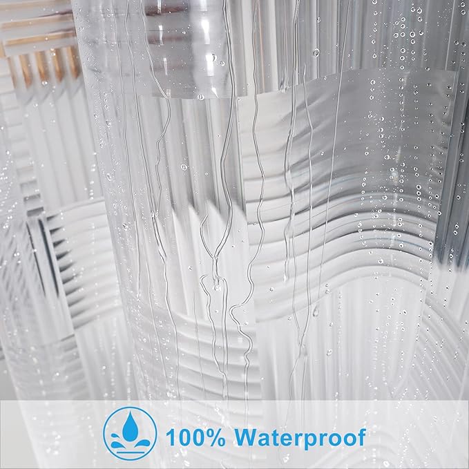 EurCross 75 inch Long Clear Shower Curtain Liner - Image 4