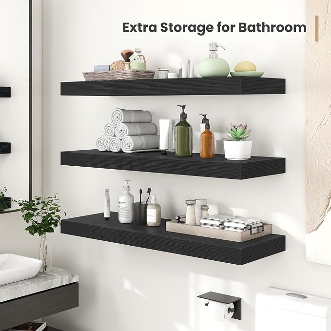 Heimlove 24 x 12 Inch Deep Floating Shelves Wall Mounted - Image 6