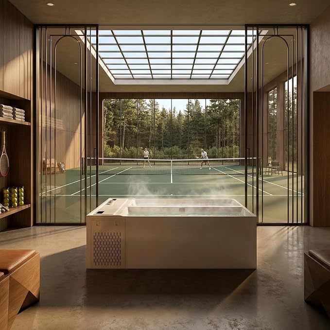 Empava Luxury 79" Dual-Zone Hot & Cold Tub: Whirlpool Bathtub - Image 8