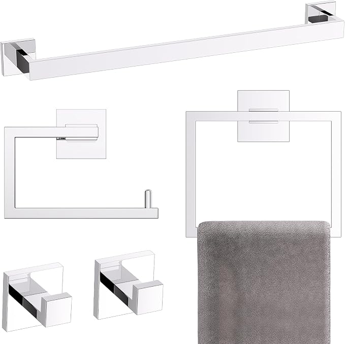 YACVCL 5-Piece Bathroom Hardware Accessories Set 23.6 inch Towel Bar Set Modern by YACVCL