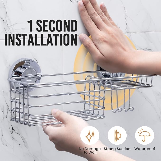 LEVERLOC Shower Caddy Suction Cup, Organizer - Image 2