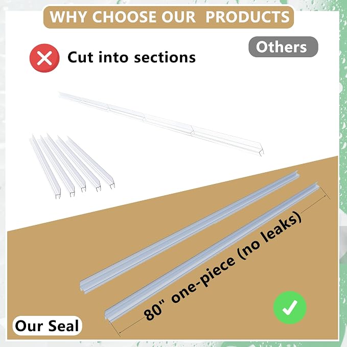 2-Pack Frameless Shower Door Seal Strip - Image 3