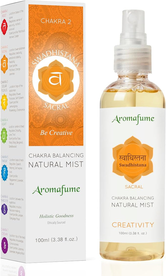 Sacral Chakra Natural Mist by Aromafume | 100ml/3.3 fl oz | Swadisthana | by Aromafume