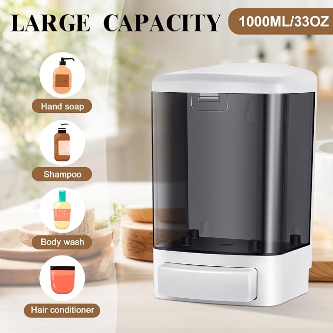 Hushee 2 Pcs Commercial Soap Dispenser Wall Mounted Manual Soap Dispenser - Image 4