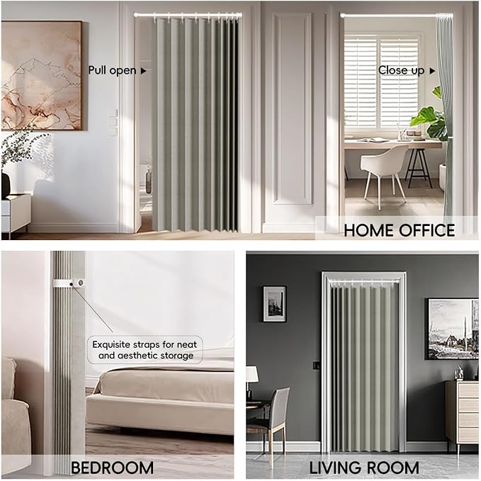 100% Blackout Fabric Folding Door Curtain - Image 8