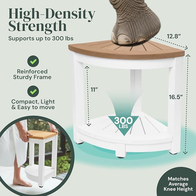 Waterproof Corner Shower Stool - Image 2