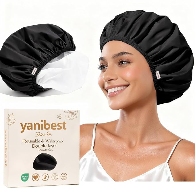 Yanibest Shower Cap Reusable Waterproof by yanibest