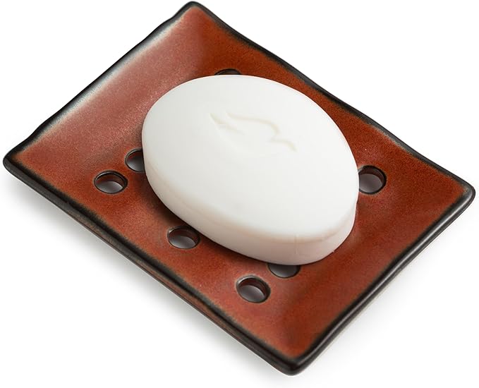 Soap Holder with Self Drain, Ceramic Soap Dishes by Cormomu