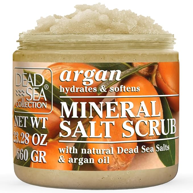 Dead Sea Collection Argan Salt Scrub – Exfoliating Body Scrub by DeadSeaCollection
