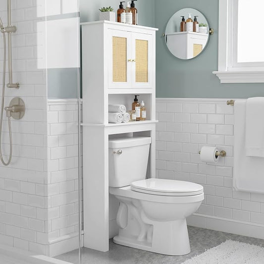 Over The Toilet Storage Cabinet, Behind Toilet Bathroom Organizer by GROZING