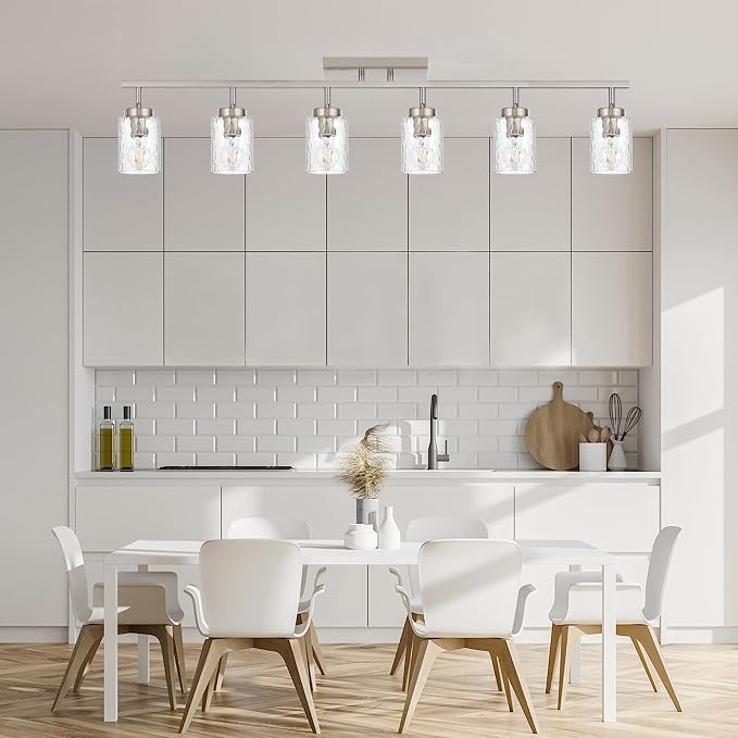 6 Light Track Lighting, Brushed Nickel Bathroom Vanity Light Modern Ceiling - Image 3