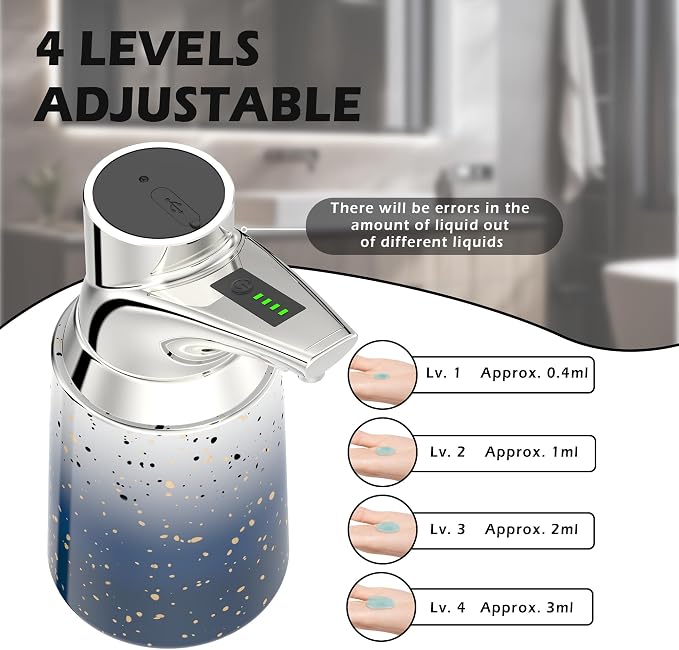 Adjustable Automatic Soap Dispenser Touchless, Ceramic Material，4 Adjustable - Image 4