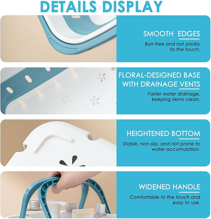 Portable Shower Caddy Tote – Collapsible Plastic Basket - Image 5