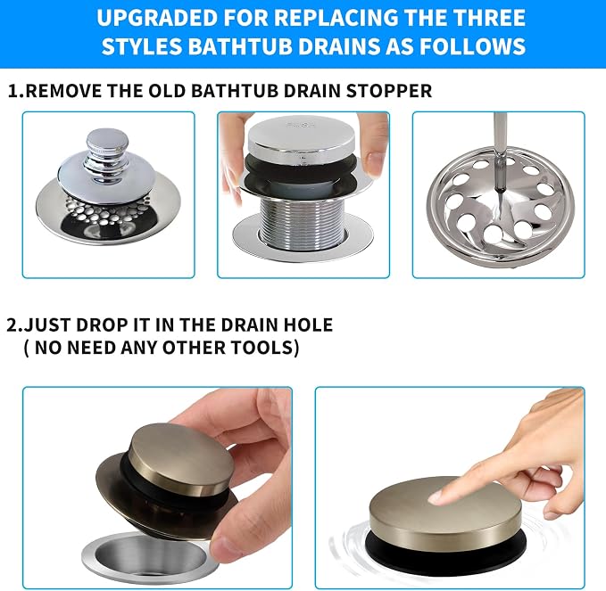 Bathtub Drain Stopper, Uxoz Universal Tub Stopper - Image 3