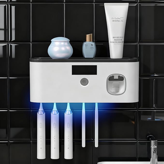 Toothbrush Holders for Bathrooms, Toothbrush Holder Wall Mounted by Coniengk