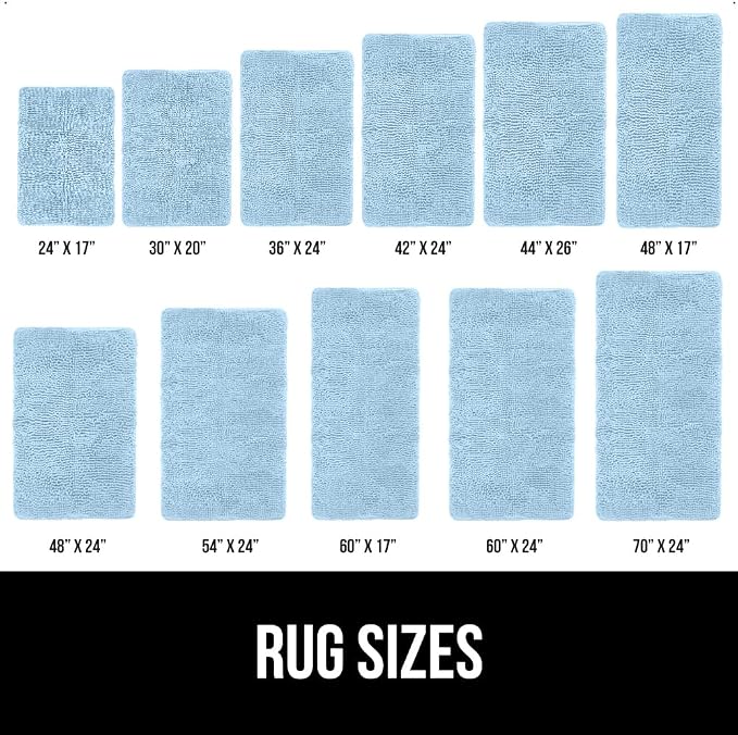 GORILLA GRIP Bath Rug Mat 44x26, Thick Soft Absorbent Chenille, Quick Dry - Image 6