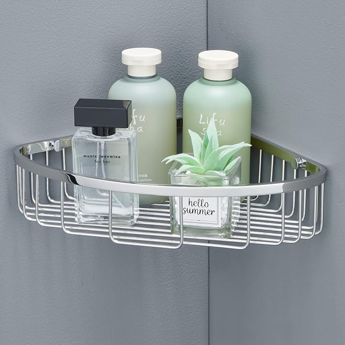 Bathroom Shower Caddy Corner Shelf, Corner-Hollow Design, Ultra Sturdy by GORDEE