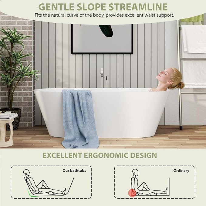 67" Acrylic Freestanding Bathtub - Image 3