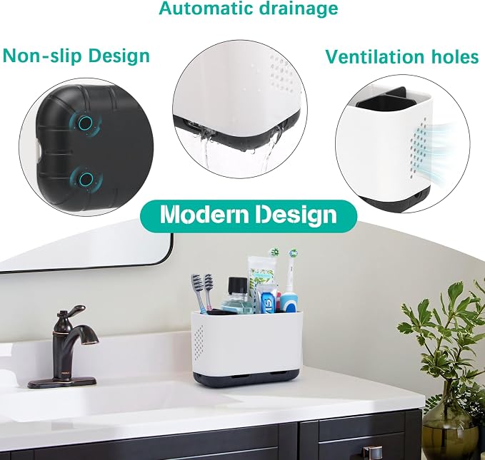 Toothbrush Holders for Bathrooms, Electric Toothbrush and Toothpaste Holder - Image 4