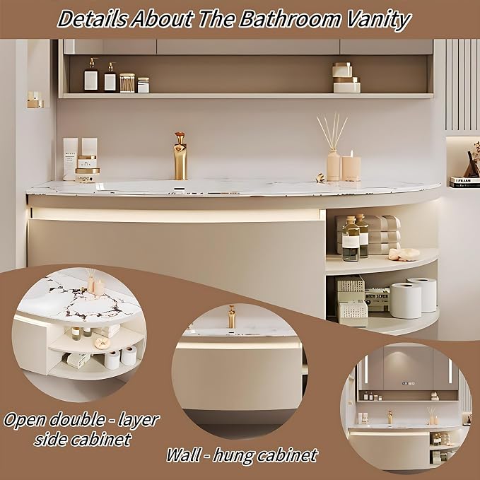 40IN Floating Bathroom Vanity, Wall Mounted Wood Sink Cabinet - Image 4