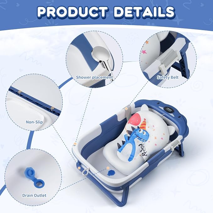 Baby Bathtub, Collapsible Baby Bath Tub - Image 3
