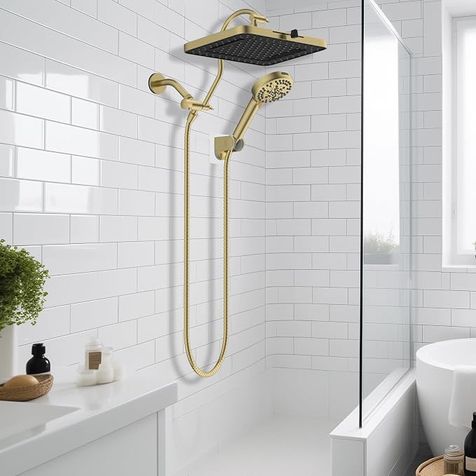 Hibbent High Pressure 13'' Dual Shower Head Combo - Image 9