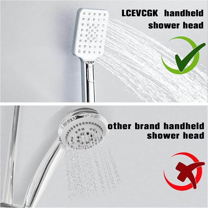 Shower System, Shower Faucet Set Complete Square Rain Shower Combo Set - Image 7