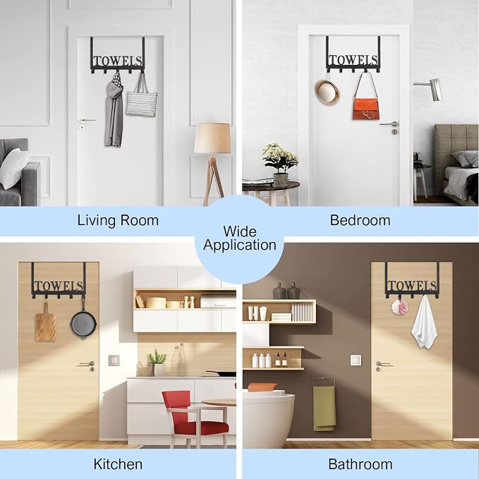 Over The Door Hooks, Towel Rack - Image 7